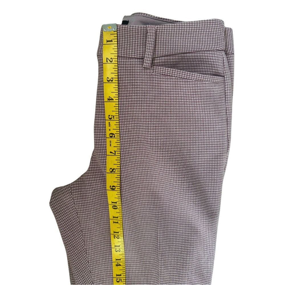 Express Columnist Barely Boot Pants Womens 4S Mid Rise Stretch Pink Houndstooth - Picture 3 of 9